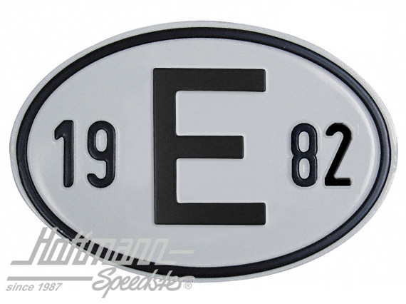 Targa sigla internazionale "E" ( Spagna), "1982", alluminio |  | 020-2403-82