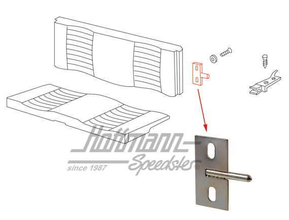 Supporto, schienale sedile posteriore, Cabriolet, 68-74                                             