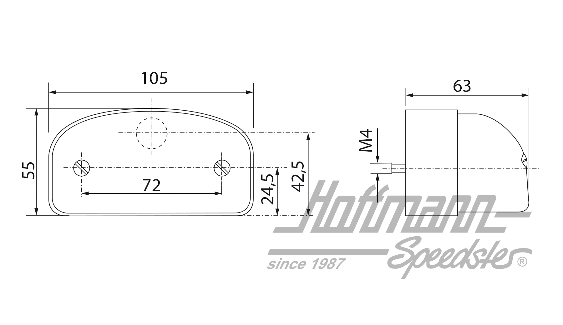 Luce di targa, nera, Hella (alta)                                                                   