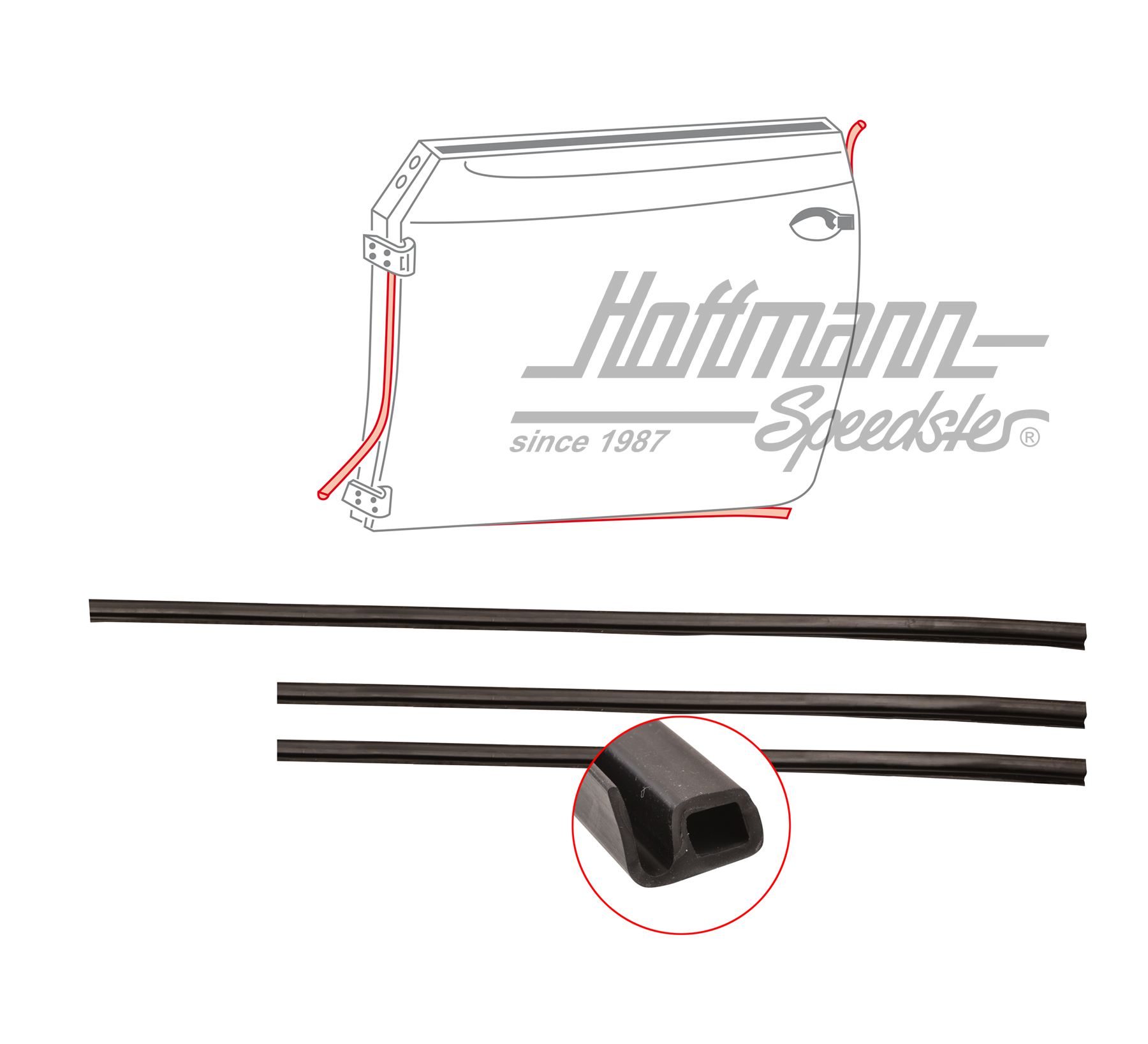 Guarnizione della porta, riproduzione, GERMANIA | 151 831 721 A / 151 837 722 A | 020-5069