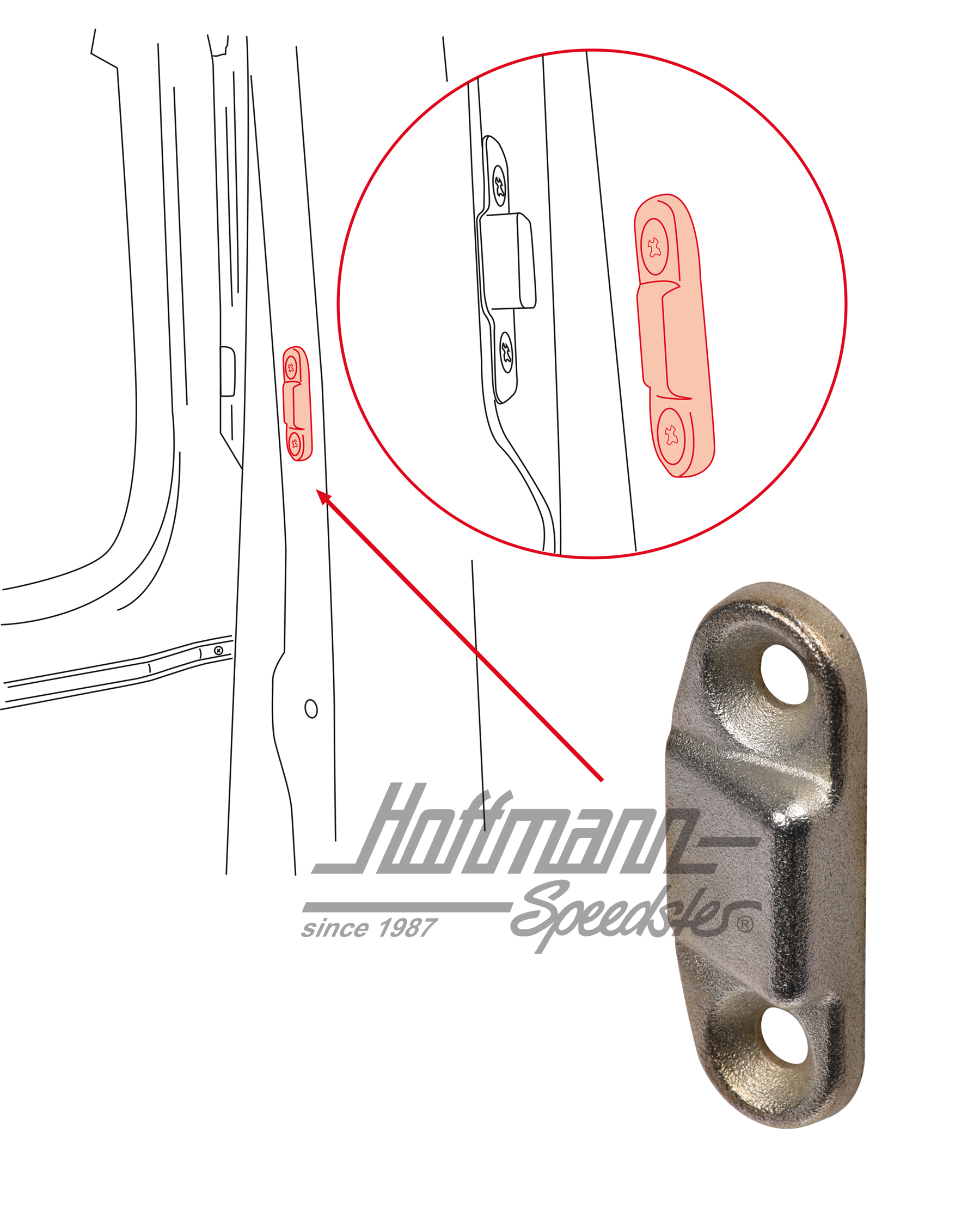 Piastra di chiusura, laterale, portellone posteriore | 361 827 185 A | 089-5060-54