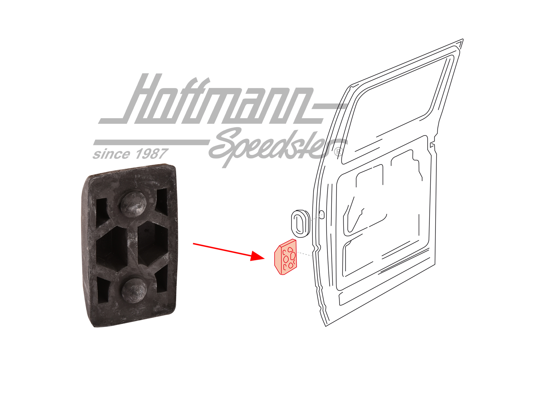 Tampone di arresto, porta della cabina, Furgone T4 Cabina doppia | 729 841 691 | 408-1400