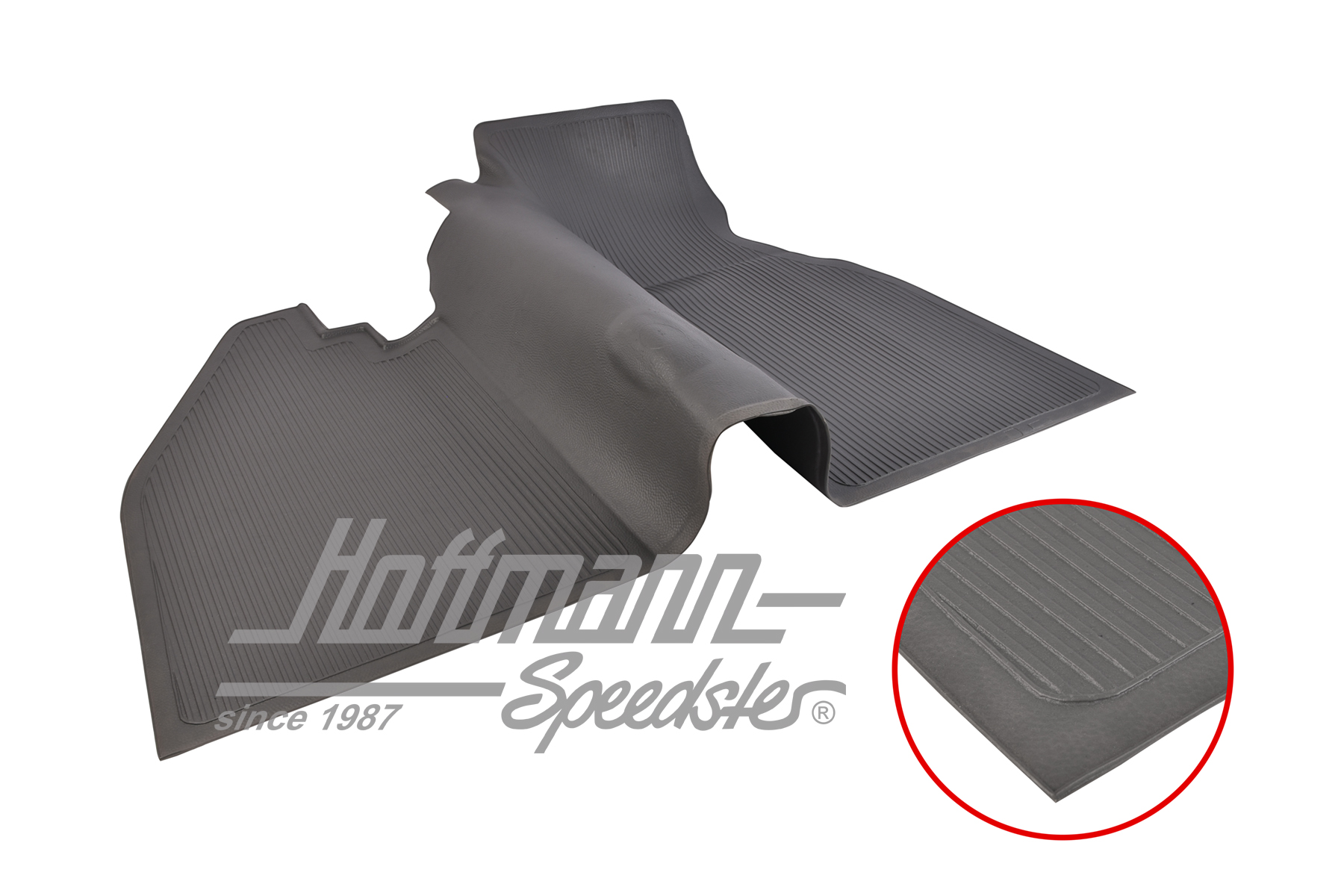 Copertura in gomma, piastra di fondo, anteriore, grigio | 113 863 703 KGY | 020-0026-02