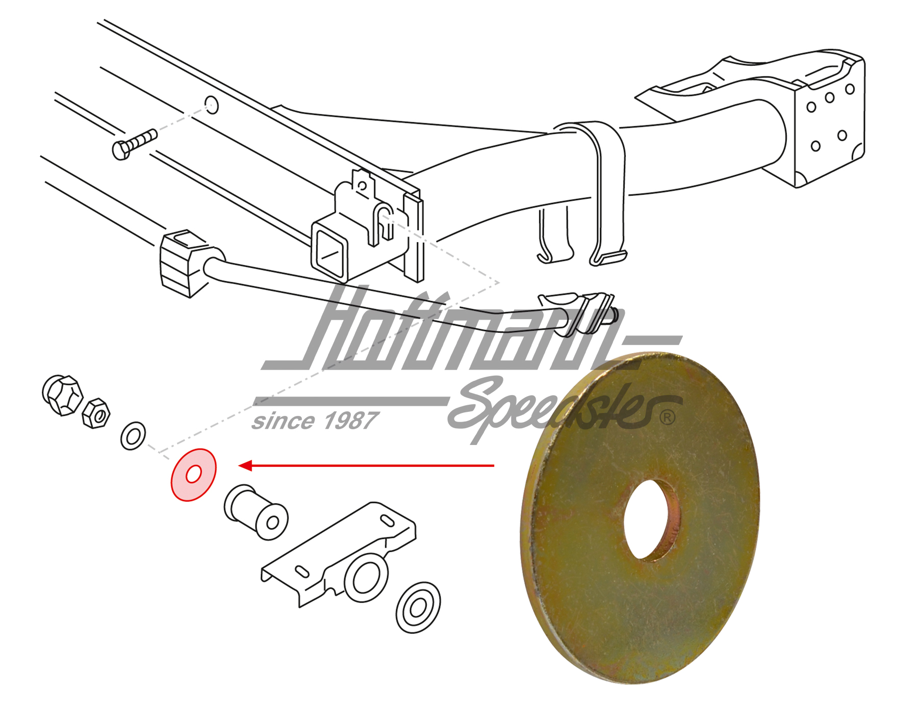 Rondella
, cuscinetto gomma, asse posteriore | 171 501 543 | 140-0929-10