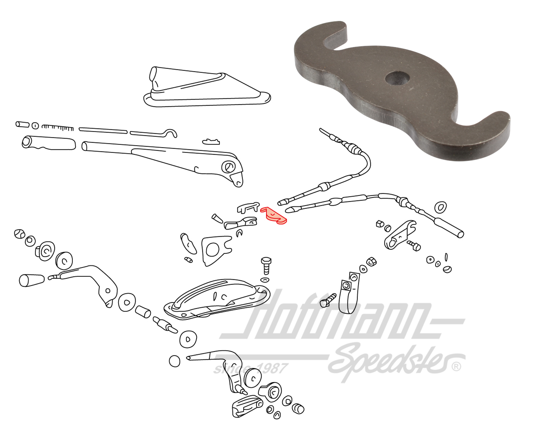 Bilanciere a cavo, cavo freno a mano, 911/912                                                       