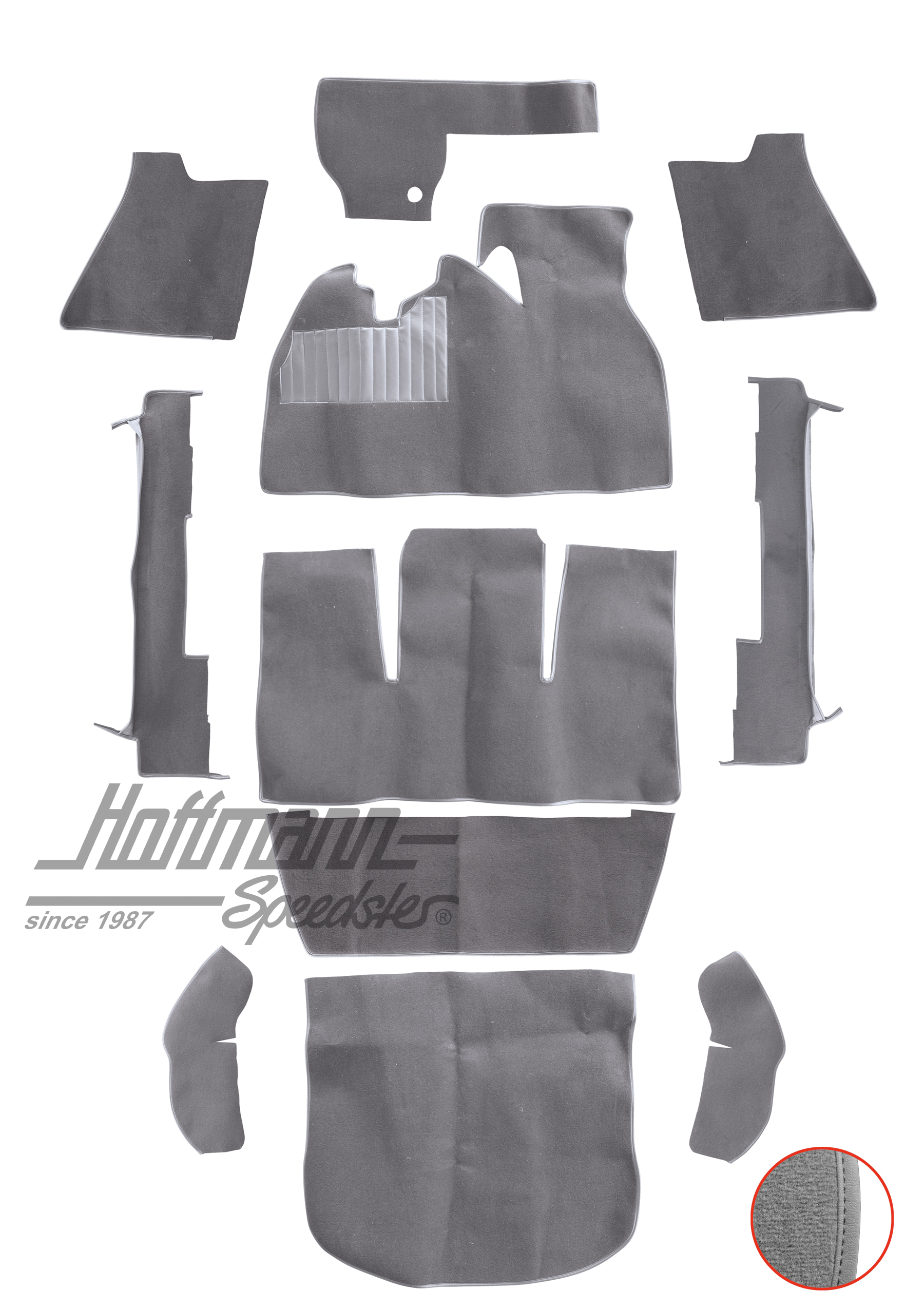 Set tappeti, Maggiolino Berlina, 1302, grigio |  | 026-5623