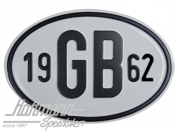 Targa sigla internazionale "GB" (Gran Bretagna), "1962", alluminio |  | 020-2404-62