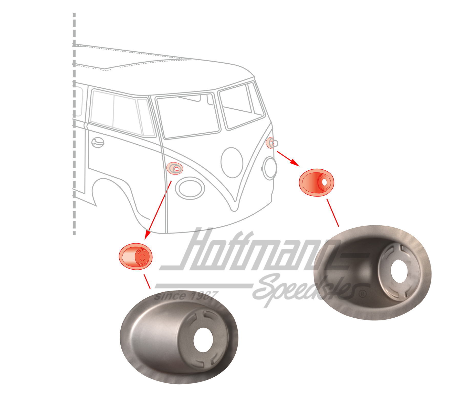 Supporto, indicatore di direzione, anteriore, -7.63(paio) | 111 953 045 | 095-0686-20