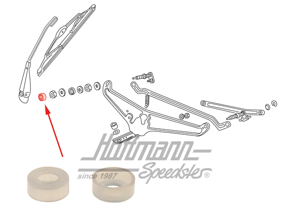 Copertina albero tergicristallo, -69, (nuova forma) | 113 955 275 B | 020-5184-04