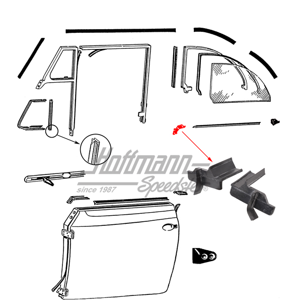 Guarnizione di tenuta, pezzo finale, montante B, sinistra / destra | 151 837 629 | 020-5054