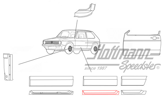 Pezzo interno porta, inferiore, 4 porte, anteriore sinistra                                         