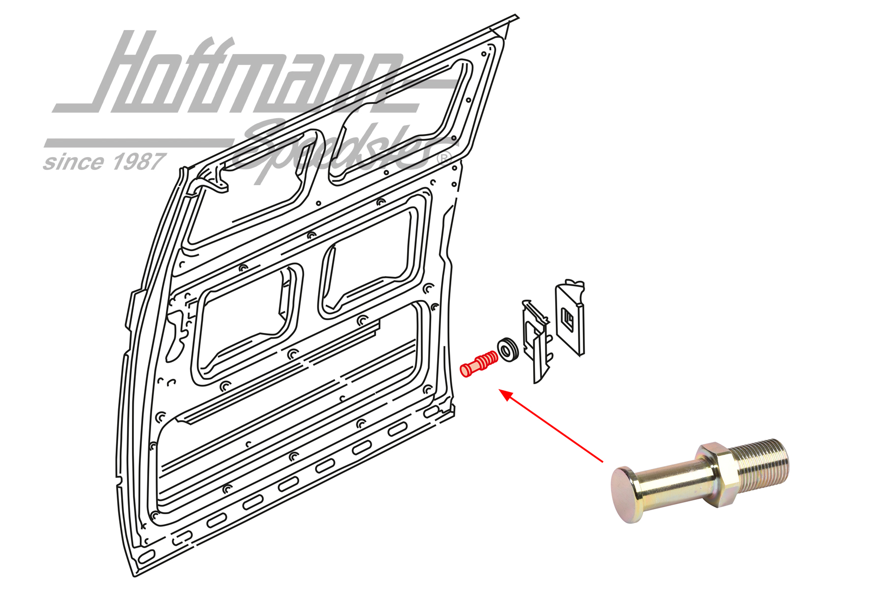 Bullone di chiusura, porta scorrevole, posteriore, 8.84-7.92 | 251 843 636 | 360-4010-48