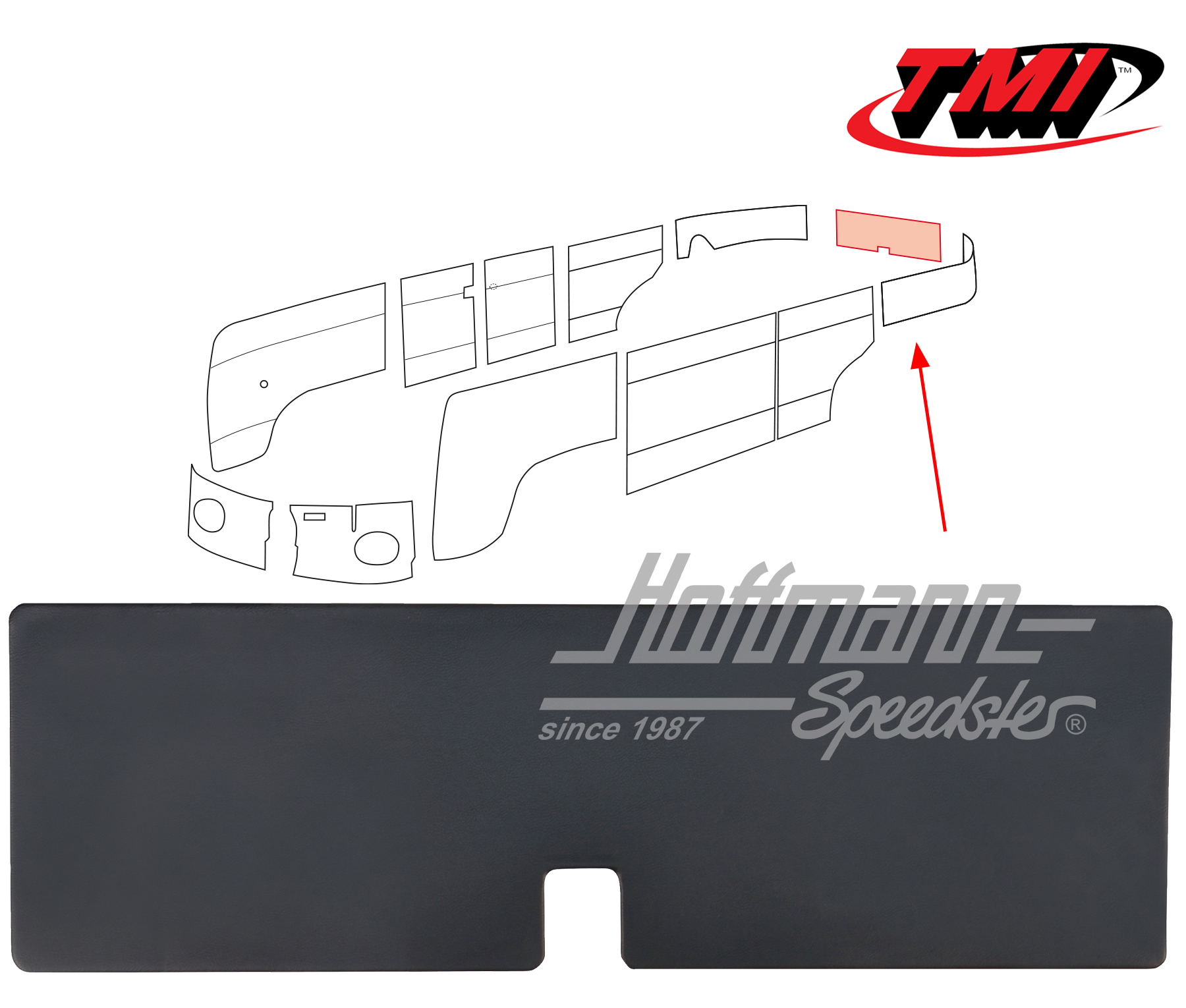 Pannello portellone posteriore, 55-63, nero | 10-2108-11 | 098-0539-01