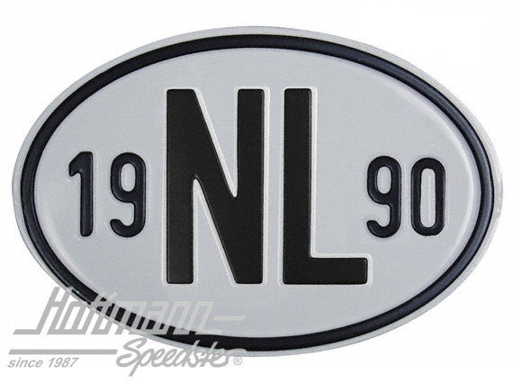 Targa sigla internazionale "NL" (Paesi Bassi), "1990", alluminio |  | 020-2391-90