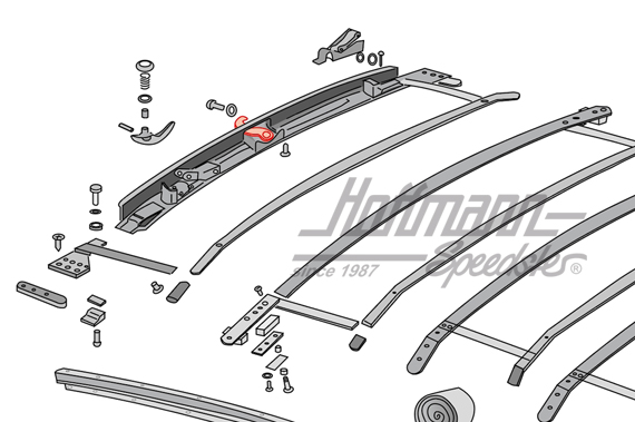 Gancio, serratura tetto pieghevole, anteriore, -.67                                                 