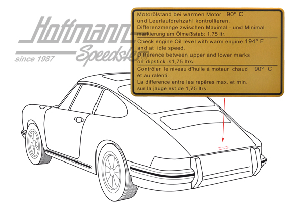 Adesivo "Ölstand" (livello dell'olio), 911, 81-89                                                   
