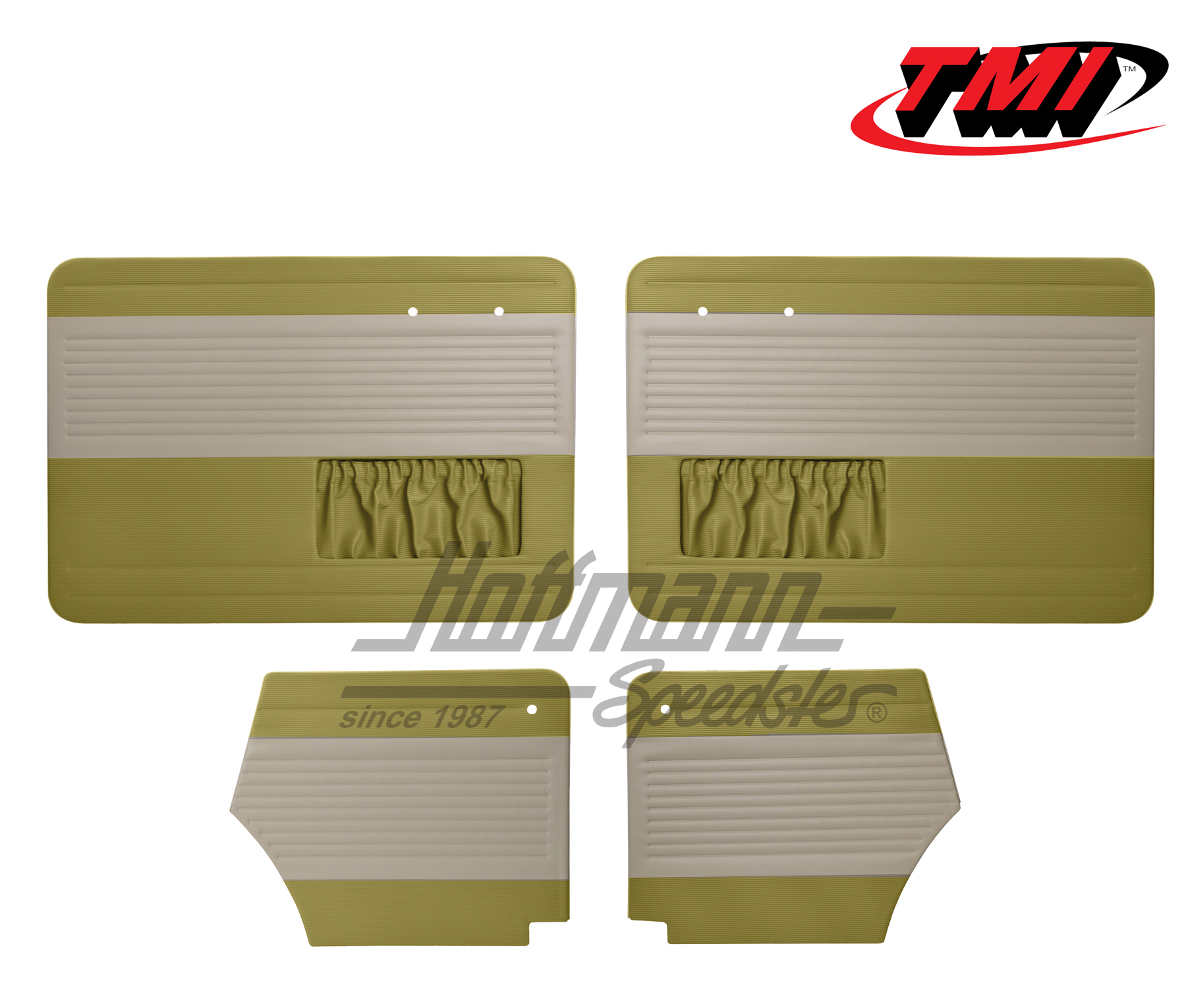 Pannelli per portiera e laterali, Maggiolinio Cabriolet, 55-64, bianco vecchio / verde vecchio | 19-1327-25-15 | 055-7554-08