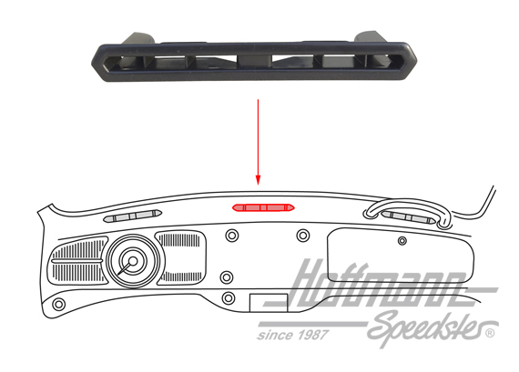 Ugello dell'aria, centro, cruscotto in metallo | 111 255 483 | 020-1870