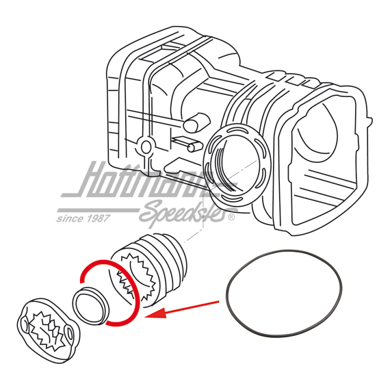 Anello di tenuta, cappuccio di sicurezza, Furgone T2/T3 | 002 301 185 A | 090-2760