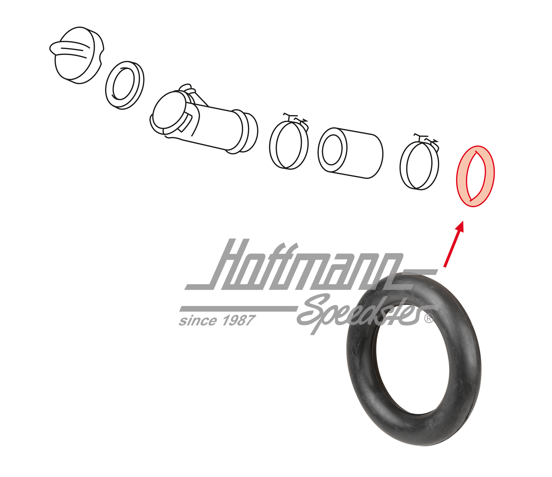Anello di tenuta, serbatoio dell'olio/bocchettone di riempimento
, 65-71 | 901 107 696 00 | 530-0528-04