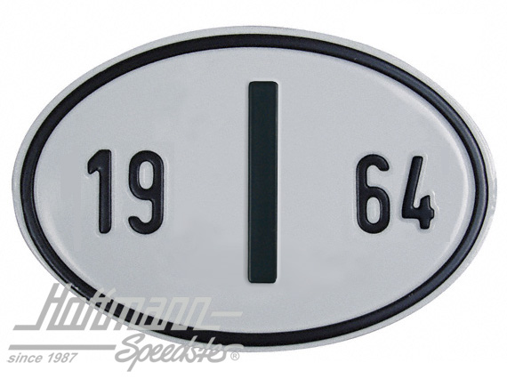 Targa sigla internazionale "I" (ITALIA), "1964", alluminio |  | 020-2402-64