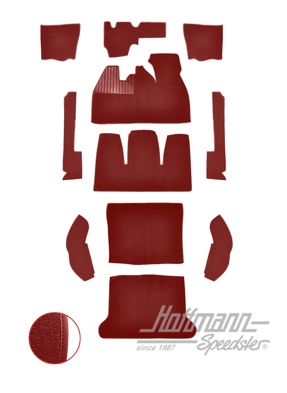 Set tappeti, Maggiolino Berlina, 8.68-7.72, rosso chiaro |  | 026-5527