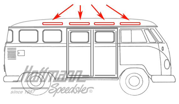Guarnizione vetro tetto, Furgone T1 | 241 845 621 | 089-0090