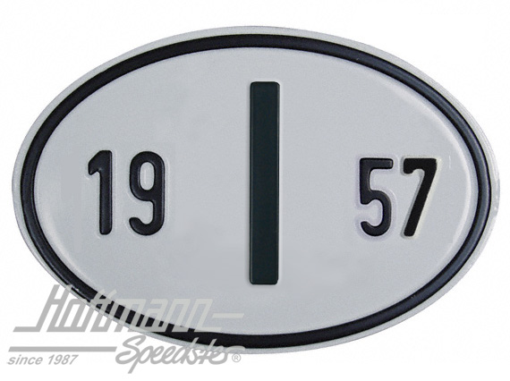 Targa sigla internazionale "I" (ITALIA), "1957", alluminio |  | 020-2402-57