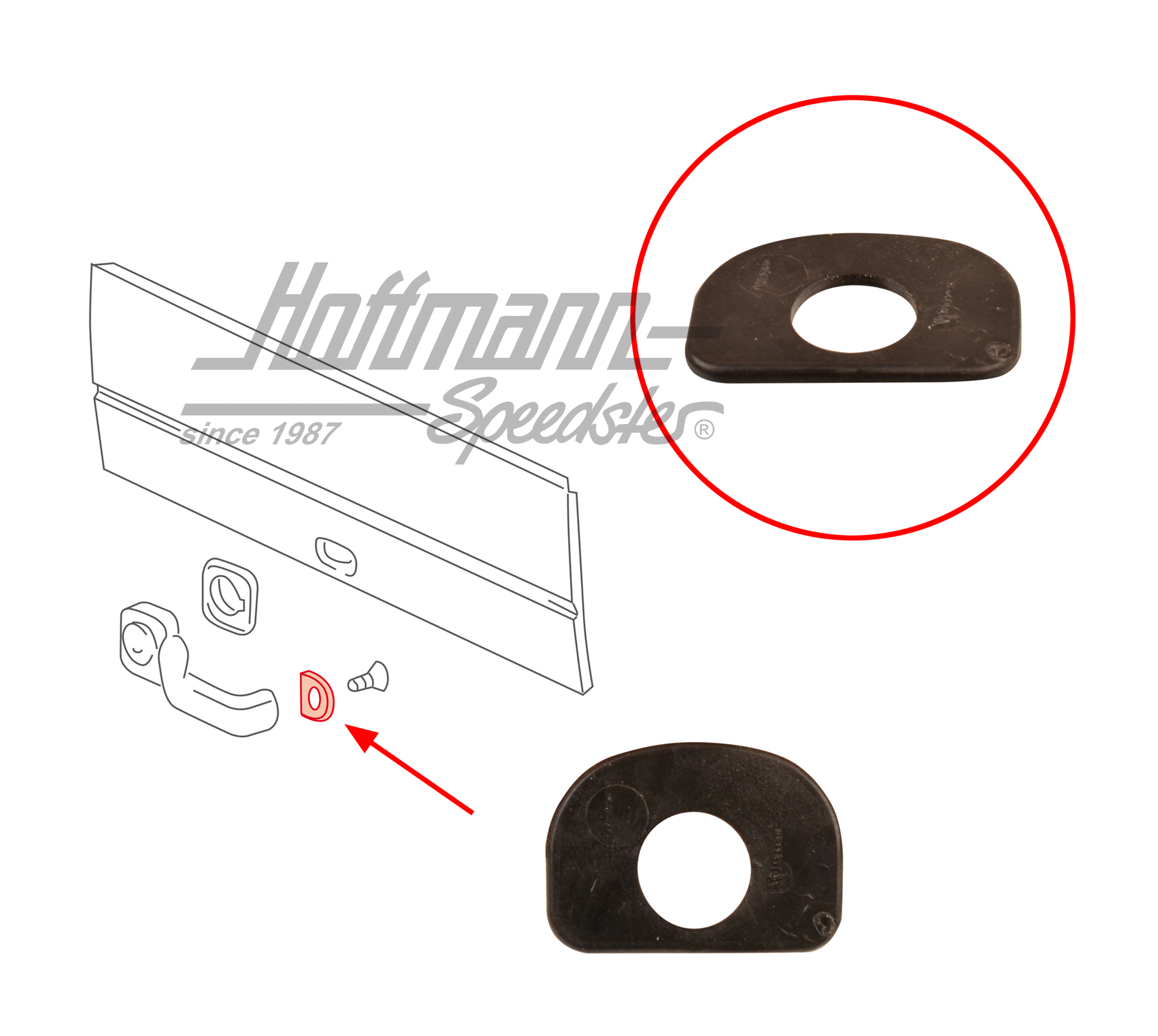 Supporto, maniglia, sportello spazzio di stoccaggio (piccolo) | 245 829 570 | 350-3010