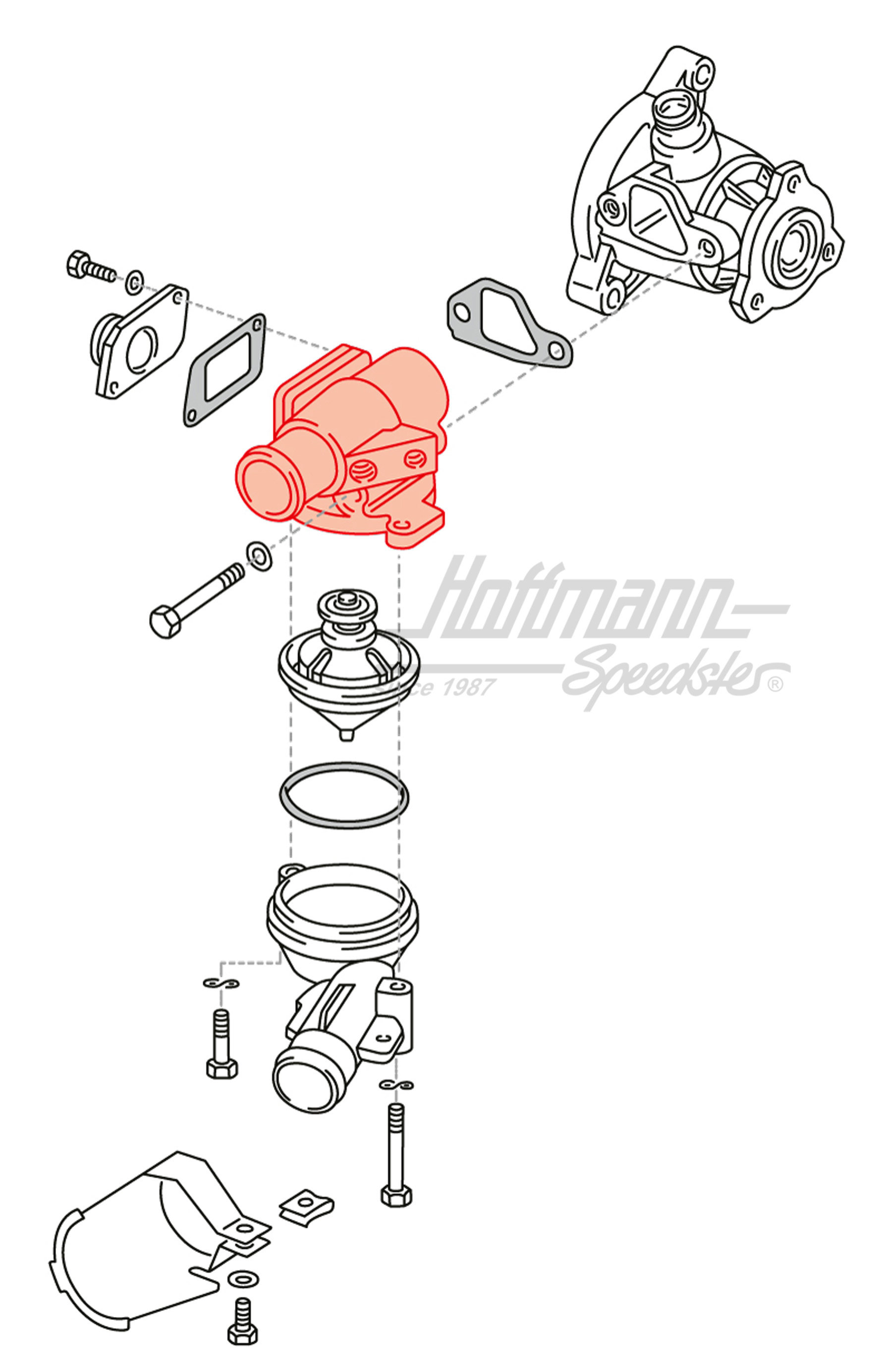 Alloggiamento termostato, WBX, 8.82-7.85                                                            