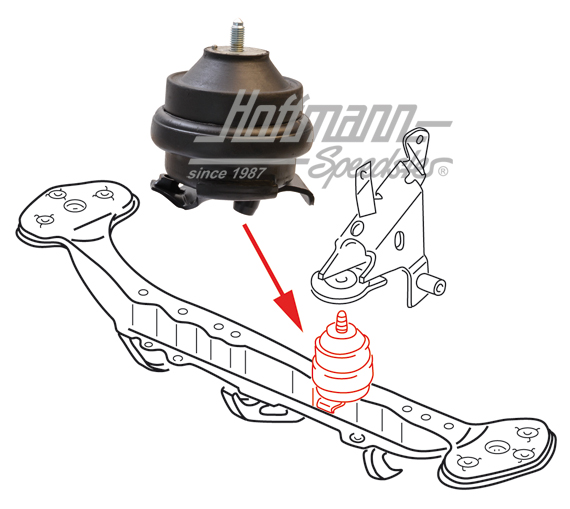 Cuscinetto in gomma, supporto motore, anteriore, 16V                                                