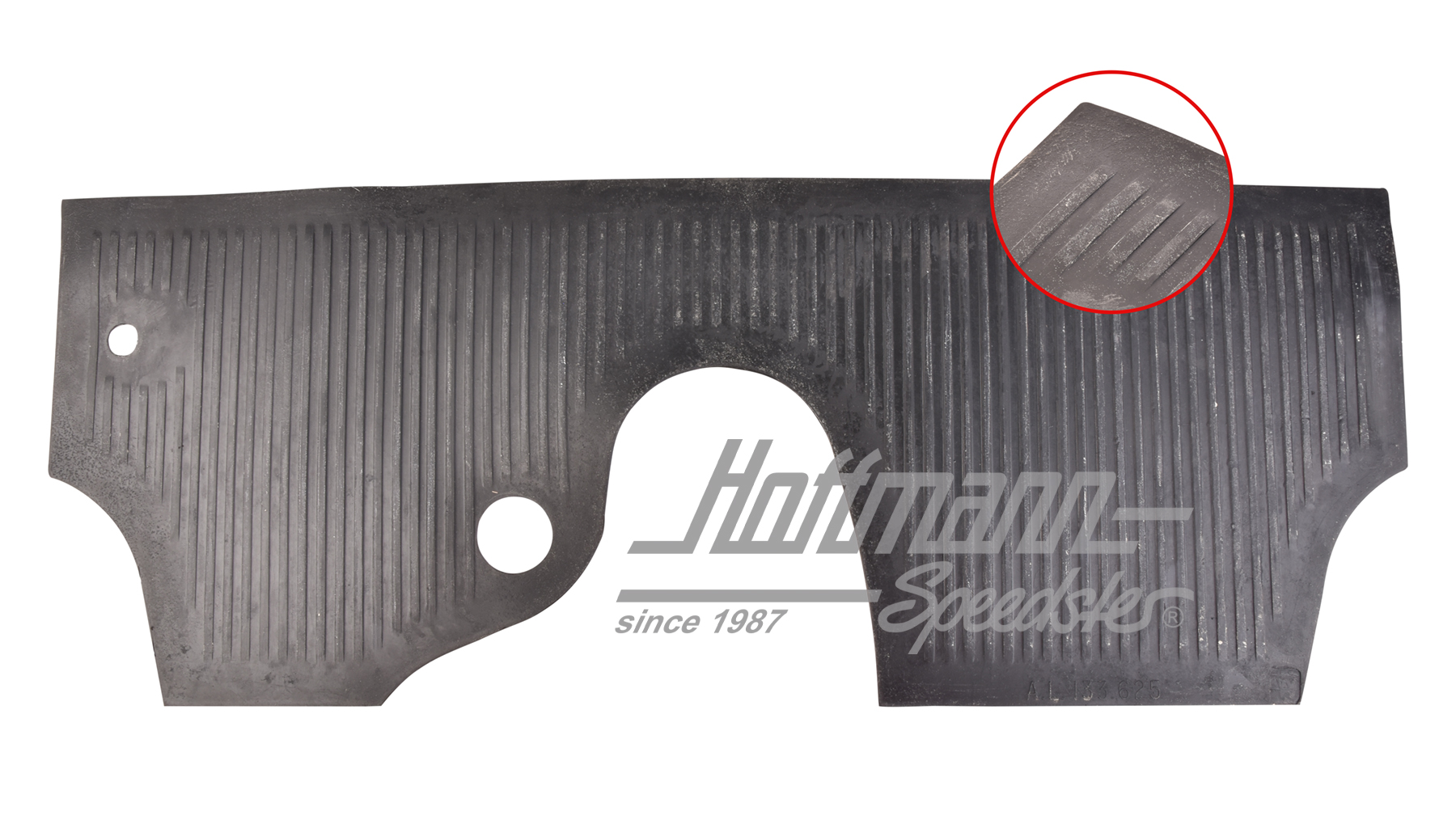 Tappeto di gomma, lamiera paratia, -7.59, nero | 111 863 107 | 020-5451