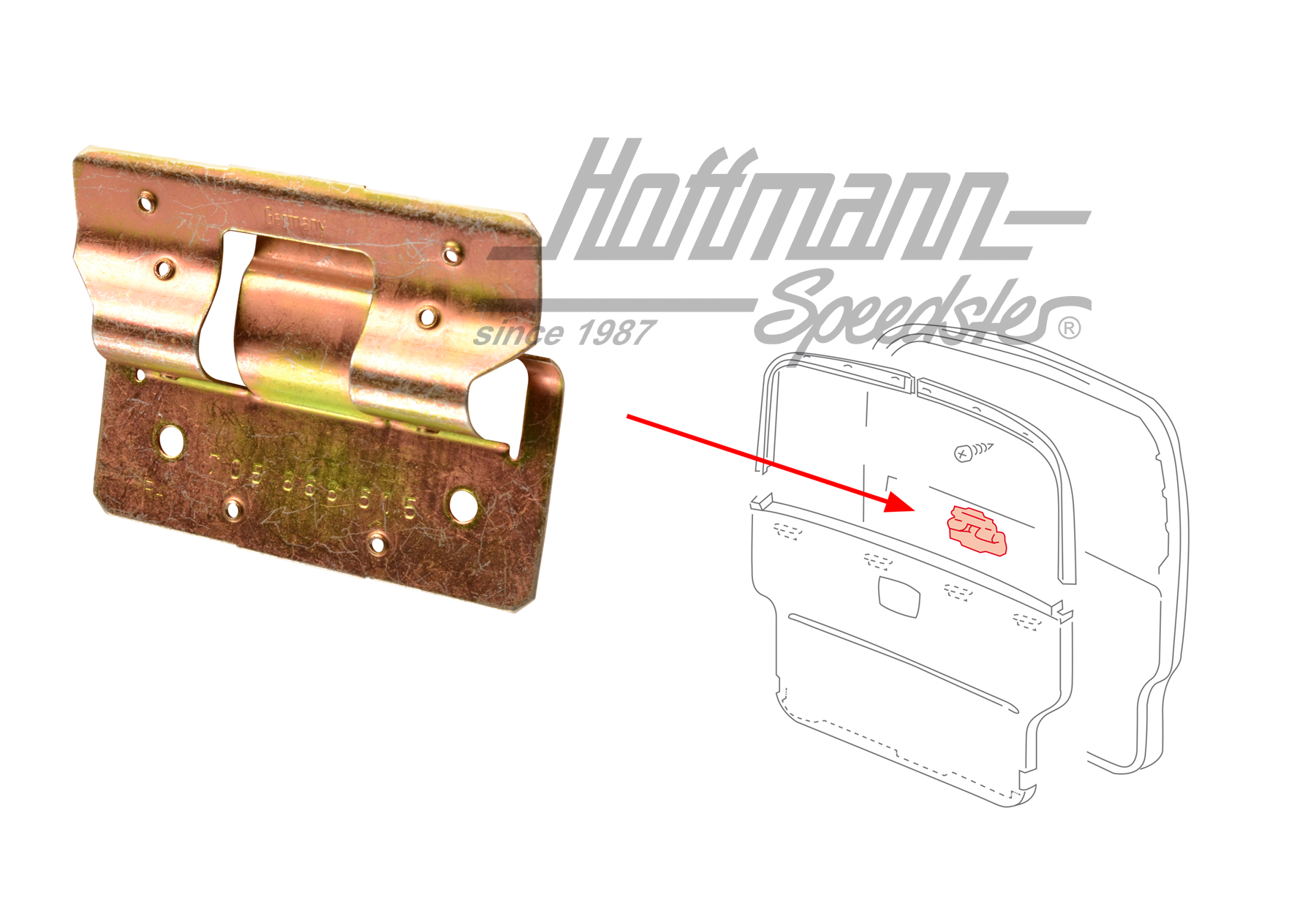 Clip, pannello portellone posteriore
, superiore | 705 868 615 | 408-2884-20