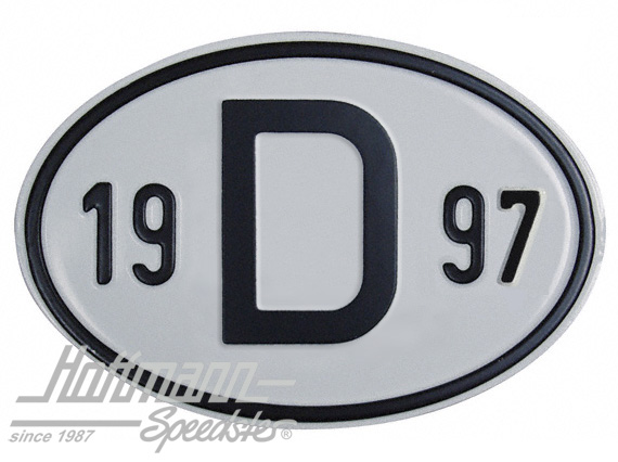 Targa sigla internazionale "D" (Germania), "1997", alluminio |  | 020-2396-97