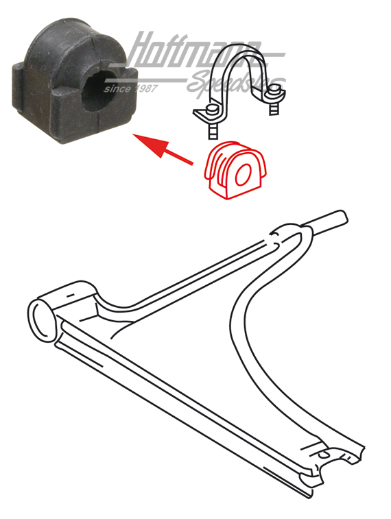Cuscinetto in gomma, stabilizzatore, davanti, esterno, 74-92 | 171 411 314 A | 140-0615