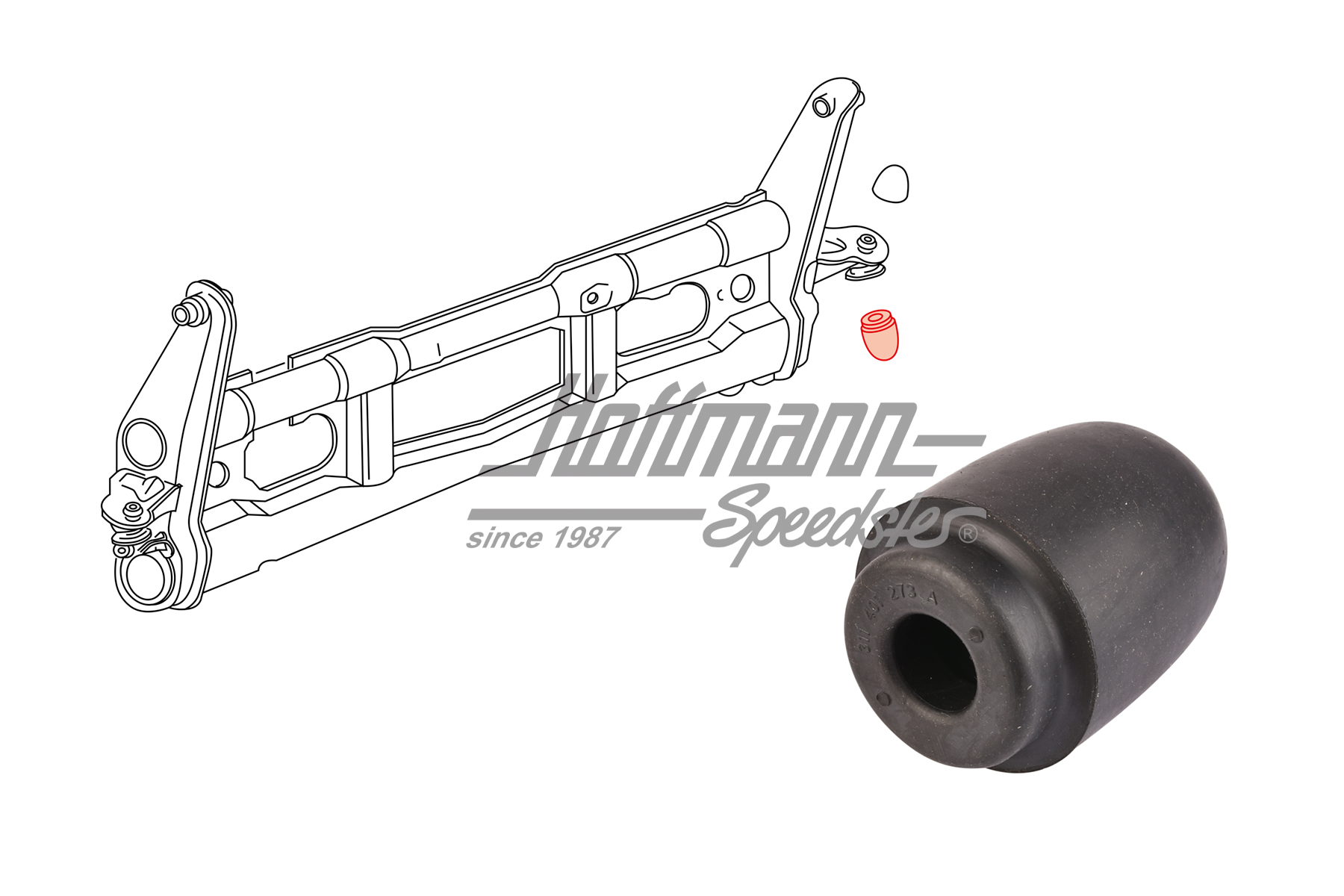 Gomma d'arresto, braccio di supporto, Tipo 3, inferiore | 311 401 273 A | 069-4310-17