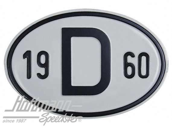 Targa sigla internazionale "D" (Germania), "1960", alluminio |  | 020-2396-60
