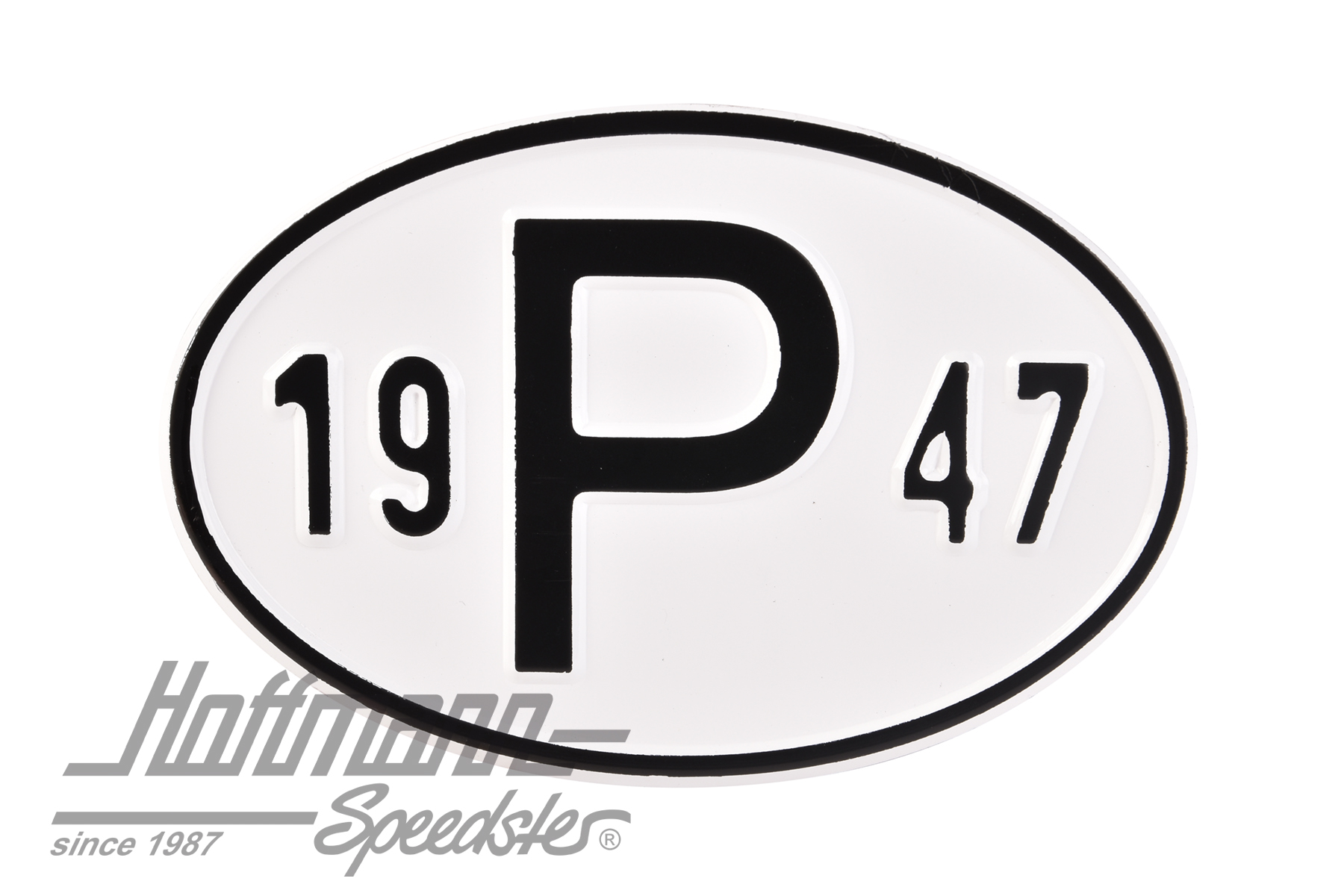 Targa sigla internazionale "P" (Portogallo), "1947", alluminio |  | 020-2405-47
