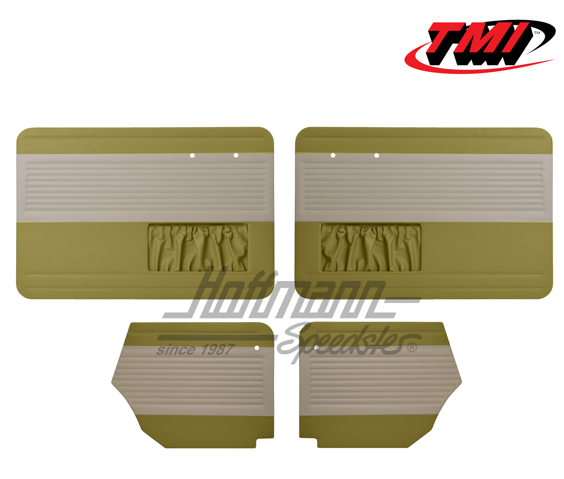 Pannelli per portiera e lateralli, Maggiolino Cabriolet, 64-66, bianco vecchio / verde vecchio | 19-1328-25-15 | 055-7564-08