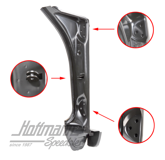 Lamiera montante portiera, 69-73, davanti, destra | 911 501 040 00 | 590-0058-22