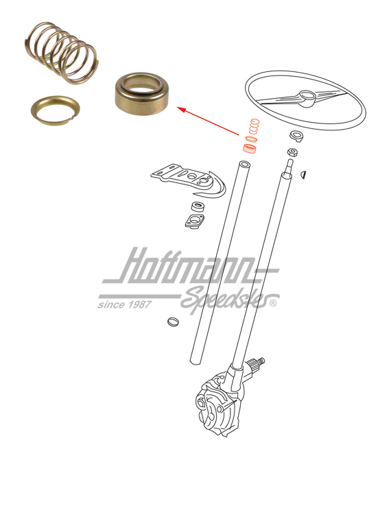 Cuscinetto, Colonna guida superiore, Furgone T1, 3.55-7.67 | 211 415 585 | 089-3072-10