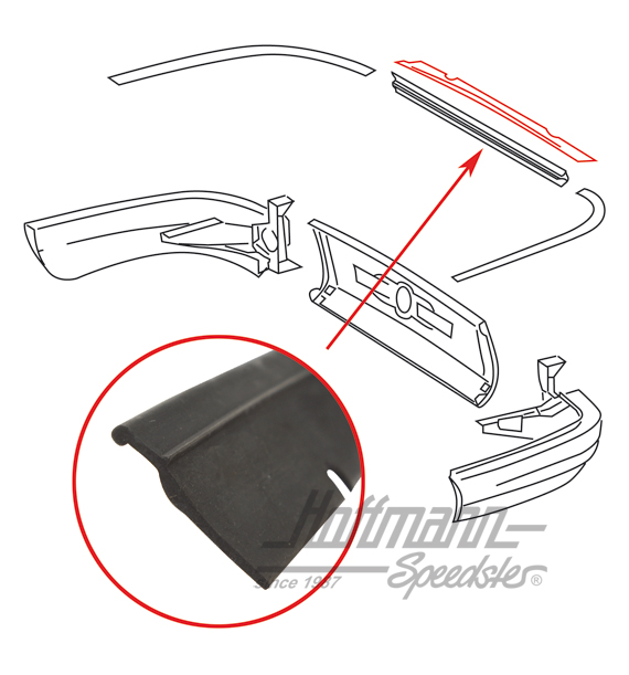 Listello guarnizione, paraurti, posteriore, centro, -73 | 901 512 901 00 | 515-1002