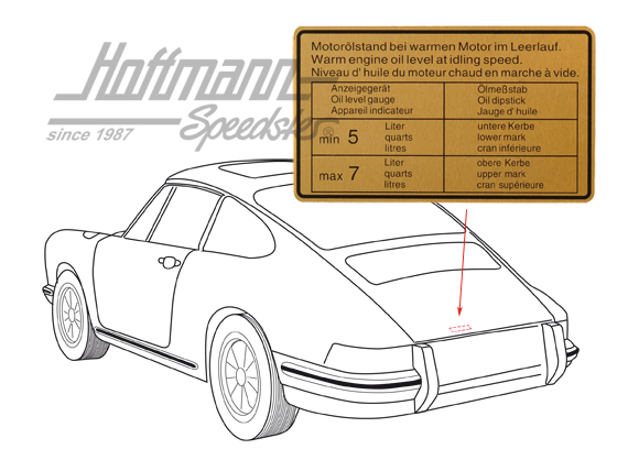 Adesivo "Ölstand" (livello dell'olio), 911/914, 65-72/70-72                                         