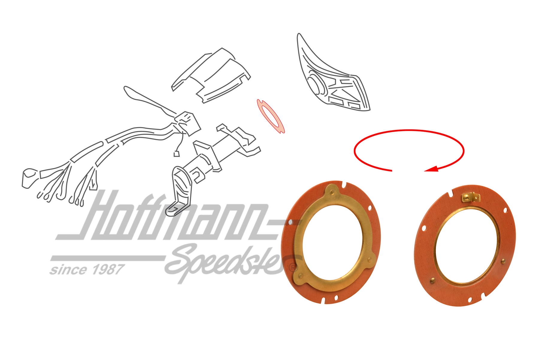 Piastra di contatto, clacson, 911/912/914, 65-73 | 901 613 915 00 | 512-0328