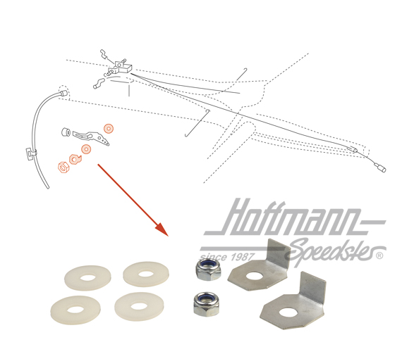 Set di fissaggio, leva riscaldamento
 | 131 798 349 A | 020-2016-18