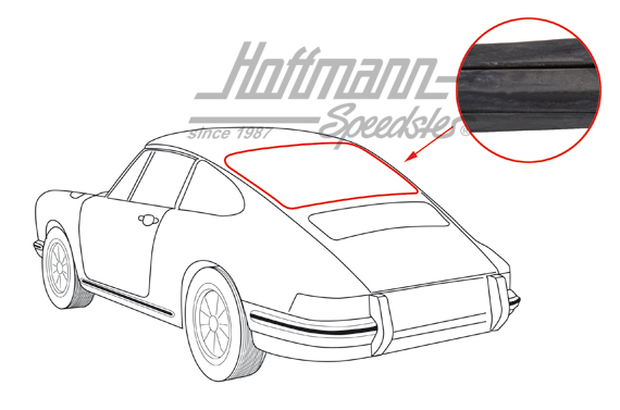 Guarnizione lunotto, 911 Coupé, con scanalatura | 911 545 225 00 | 515-0345