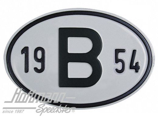 Targa sigla internazionale "B" (Belgio), "1954", alluminio |  | 020-2397-54