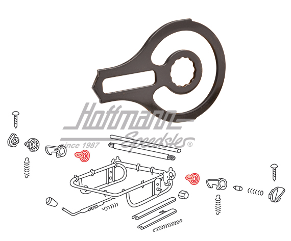 Trascinatore, telaio di sedile, Maggiolino, 8.68-7.72 | 113 881 265 | 055-5093-30