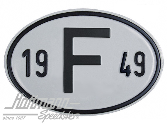 Targa sigla internazionale "F" (Francia), "1949", alluminio |  | 020-2399-49