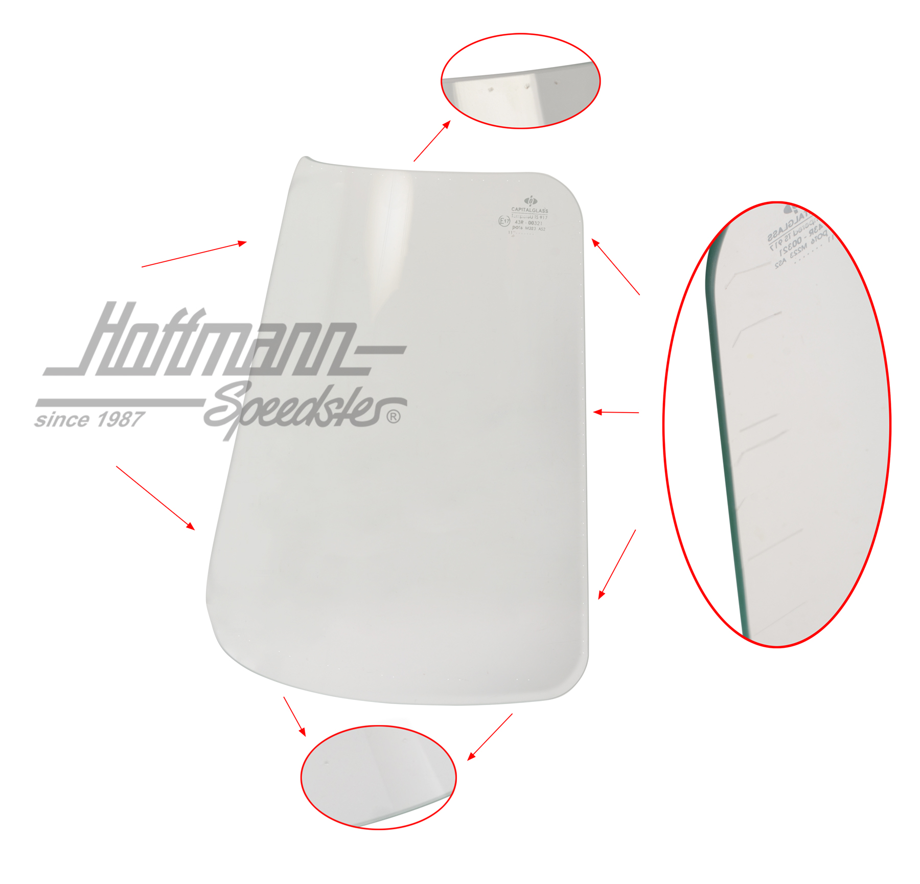 Vetro angolo, posteriore, Bus T1 Samba, -7.63, (2nd. scelta) | 241 845 401 | 089-0014